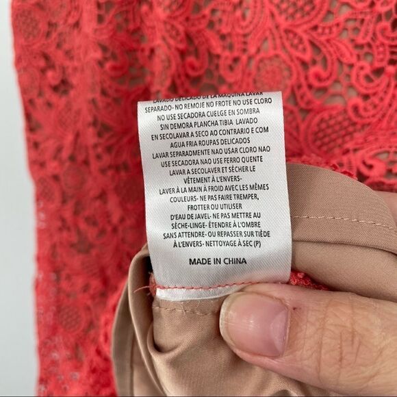 NWT Stylestalker Amelie Crochet Overlay Mini Dress in Melon Xsmall - Picture 12 of 12